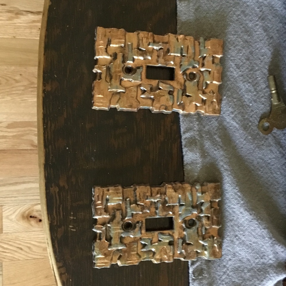 Decorative Gold Metal Light Switch Cover Plate - Pair